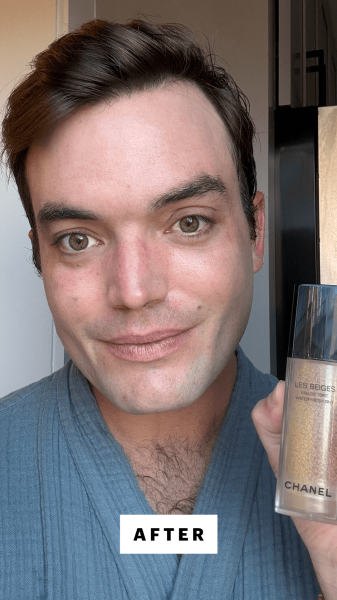 Manso after applying the Chanel Les Beiges WaterFresh Tint