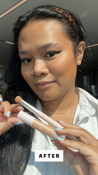 Calaor after applying the Kylie Cosmetics Power Plush Longwear Concealer