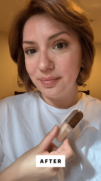 Silva after applying the Sarah Creal Face Flex Concealer
