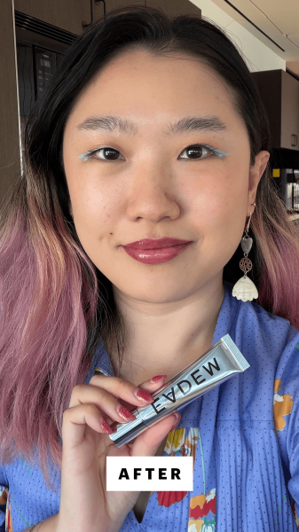 Han after applying the Eadem Le Chouchou Lip Softening Balm